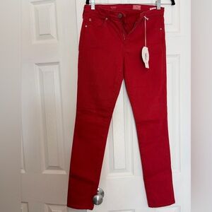 NWT AG The Prima Cigarette Leg  Jeans RED